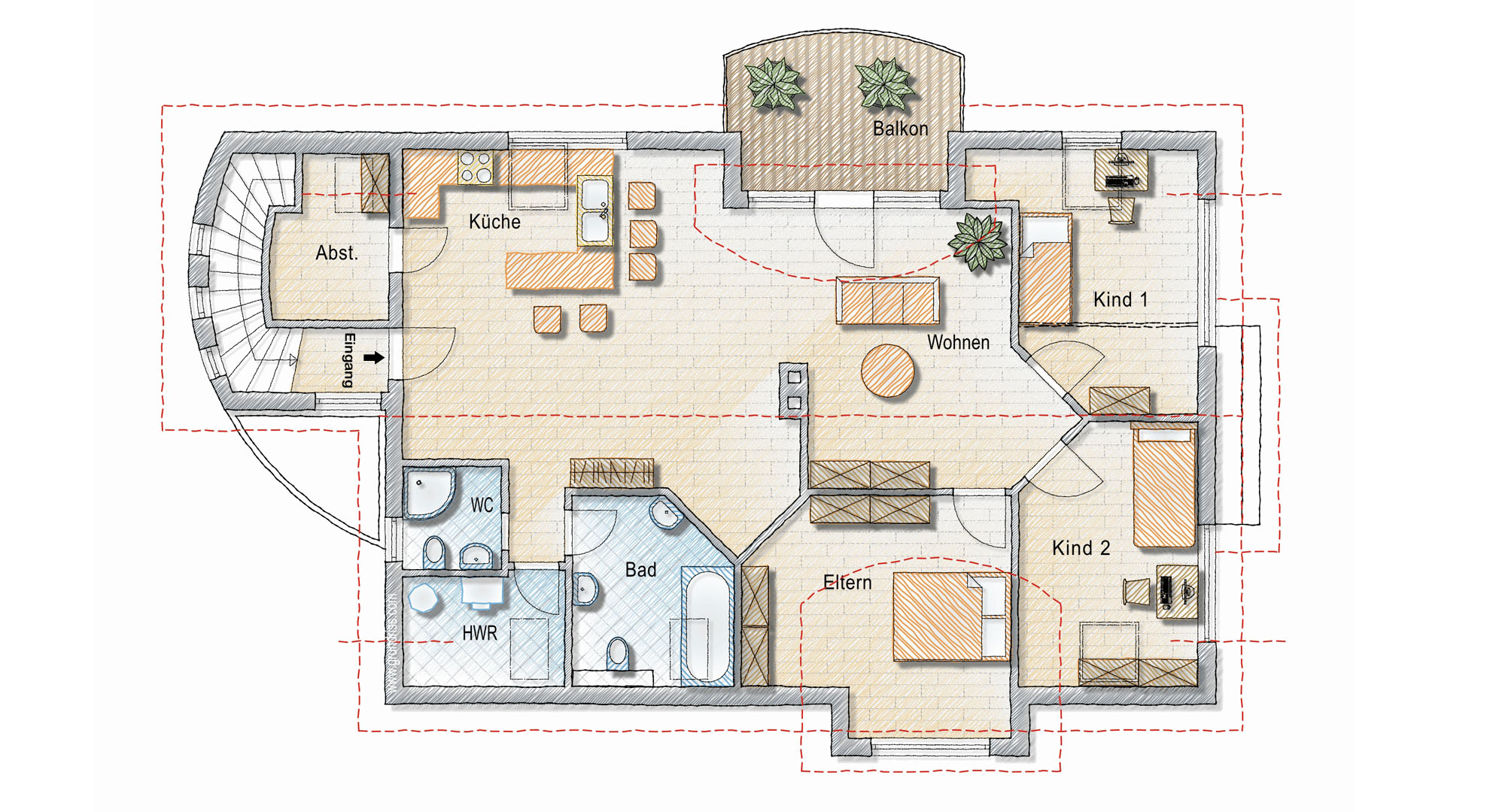 Nümbrecht: 2-Familienhaus in Toplage, Dachgeschoss: Wohnung II = 129 m²